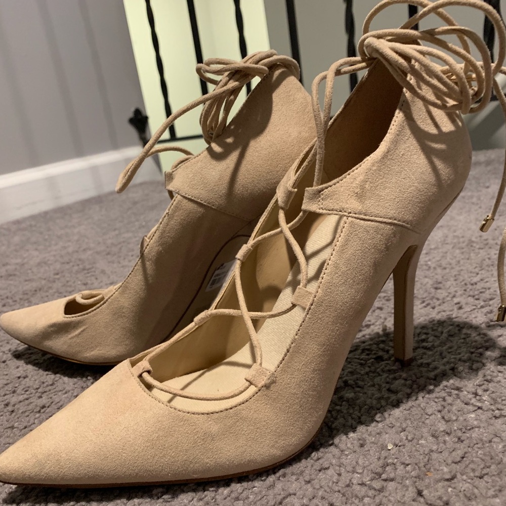 Beige colored heels